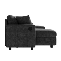 Modern U-Shaped Sectional Sofa with 2 Storage Chaise Lounges, Convertible Sleeper Couch with 2 Square Cushions, 260L x 128W x 82H cm, Gray(m-9)