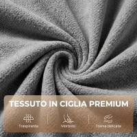 HOMCOM Poltrona Reclinabile Manuale 155° con Poggiapiedi, Girevole a 360° in Ciniglia, Grigio Chiaro(m-6)