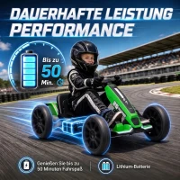 AIYAPLAY Elektrische skelter voor kinderen 12V met 2 motoren, 4-voudig verstelbare zitting, soft-start, EVA-wielen en led-koplampen(m-6)
