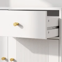 HOMCOM Buffet para Sala, Móvel de Arrumação com 2 Portas, 2 Gavetas, Prateleiras Reguláveis e Pés em Metal, 80 x 39 x 86 cm, Branco(m-8)