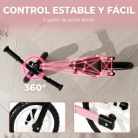 AIYAPLAY Bicicleta de Equilibrio para Niños de 2 a 5 Años con Ruedas Luminosas y Silenciosas Asiento y Manillar Ajustables Rosa(m-6)