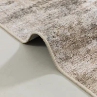 HOMCOM Vloerkleed van polyester met modern artistiek patroon, wasbaar, bruin(m-12)