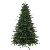 HOMCOM Árbol de Navidad Artificial 210 cm con 2080 Ramas Ignífugas Ramas Automáticas y Soporte Metálico Verde(m-1)