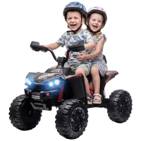 AIYAPLAY Quad Eléctrico para Niños ATV 24 V 2 Plazas, Batería de Litio, 2 Motores de 120 W, Suspensiones, Música, Faros, Negro(m-6)