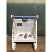 AIYAPLAY Andador de Madera Bebé, Caminador Bebé con Juguetes Montessori, Velocidad Ajustable con Almacenaje Blanco(m-10)