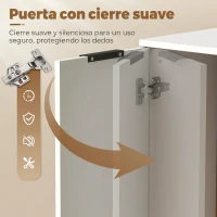 HOMCOM Aparador de Salón Estrecho con Puerta 3 Cajones 60x30x70 cm para Entrada Comedor Blanco(m-6)