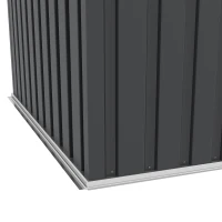 Outsunny Caseta de Jardín 195x122x181,5 cm con Puerta Corredera 2 Ventanas y Anti-UV para Almacenar Herramientas Gris Oscuro(m-10)