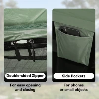 Outsunny 2 Person Camping Tent, Camouflage Tent with Zipped Doors, Storage Pocket, Portable Handy Bag, Dark Green(m-6)