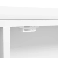HOMCOM Kaptafel met LED-spiegel, 2 lades, open vakken en 8 haken, wit(m-10)