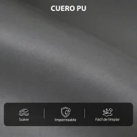 HOMCOM Sillón Relax Reclinable Manual hasta 155° Tapizado en PU Reposapiés Respaldo Alto Grueso y Asiento Amplio Gris(m-6)