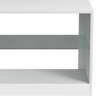 HOMCOM TV Stand Cabinet with LED Lights and Remote Control for TVs up to 65", Entertainment Centre with Storage Shelves, White(m-12)