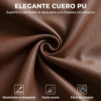 HOMCOM Silla de Oficina Ergonómica con Reposapiés de PU Muelles Ensacados Reclinable 155° Respaldo Alto Reposacabezas Marrón(m-7)