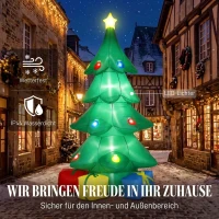 Outsunny Aufblasbarer Weihnachtsbaum 300 cm mit RGB-Stern LED-Licht, Geschenkboxen, XXL  IP44 Wasserdicht für Weihnachtsfeiern(m-4)
