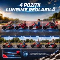 AIYAPLAY Go-Kart electric pentru copii 12V cu 2 motoare, roșu(m-5)
