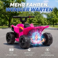 AIYAPLAY Kinder Quad Elektro 6V Kinderquad mit Lithium-Akku Vorwärtsfunktion Lenkerknopf-Steuerung 1,5-2 Jahre Hellrot(m-5)