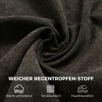 HOMCOM Polster-Schaukelstuhl mit verstellbarer Kopfstütze, Velours in Regentropfen-Optik, Gestell aus Gummibaumholz, Dunkelgrau(m-6)
