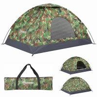 Outsunny 2 Person Camping Tent, Dome Tent with Zipped Doors, Storage Pocket, Portable Handy Bag, Multicoloured(m-10)