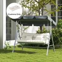 Outsunny Back and Seat Cushion Replacement with 2 Pillows, Patio Chair Cushions Set with Ties, White(m-10)