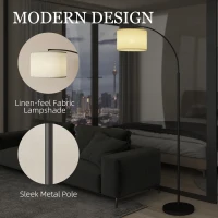HOMCOM Lámpara de Pie LED Regulable con 11 Temperaturas de Color y Niveles de Brillo Pantalla Ajustable Control Remoto Negro(m-9)