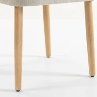 HOMCOM Dining Chairs Set Upholstered Kitchen Chenille Tool Free Assembly Rubberwood Legs, Beige(m-12)