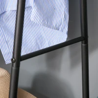 HOMCOM Metal Clothes Rack Coat Garment Hanger Hallway Organiser Hanging Rail Stand 2-tier Shoe Shelving A Shaped 77W x 45D x 153H cm Black(m-9)