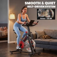 SPORTNOW Exercise Bike for Home Gym with Smart APP, Magnetic Resistance, Adjustable Seat & Handlebars, LCD Display, Wheels(m-6)