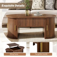 Modern Height-Adjustable Coffee Table with Lift-Top Design, Multifunctional Storage Table for Apartments and Offices, 100L x 50W x 40.5H cm, Walnut(m-5)