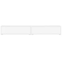 Modern TV Unit with Adjustable LED and USB, Spacious Storage Cabinet for Living Room, 240L x 38.5W x 35.5H cm, White(m-6)