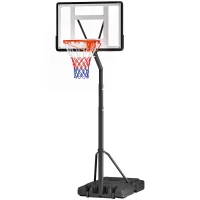 HOMCOM Canestro Basket per Adulti con Altezza Regolabile 302-352cm, Struttura in Acciaio, PE e PVC, Nero(m-11)