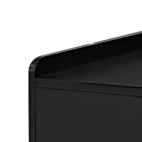 Modern Entryway Shoe Bench Storage Cabinet with Adjustable Shelves, Soft Storage Organiser Unit with Metal Handles, 100L x 34W x 69H cm, Black(m-13)