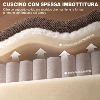 HOMCOM Poltrona Alzapersona Elettrica Reclinabile con Massaggio e Riscaldamento in Tessuto, Marrone Chiaro(m-6)