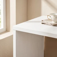 HOMCOM Computer Desk with Drawer, 120 cm Reversible Office Desk, Cabinet, Adjustable Shelf, Thick Top, White(m-13)
