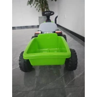 AIYAPLAY Tractor Eléctrico para Niños con Remolque Desmontable 6V Luces Música Claxon Pedal para Niños 1-3 Años 2,5 km/h Verde(m-10)