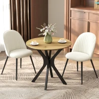 HOMCOM Esstisch Küchentisch Runder Tisch, Modernes Design, 78 cm x 78 cm x 75 cm, Naturholz(m-10)