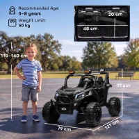 AIYAPLAY 24V 2 Seater Ride On Truck Car for Big Kids with Remote Control, Dual Motors, 4-Wheel Suspension for Ages 3-8, Black(m-3)