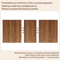 Extendable Dining Table with Double-Column Base, Space-Saving Kitchen Table with Anti-Slip Feet, 120-160L x 80W x 76H cm, Dark Brown(m-7)
