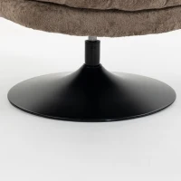 HOMCOM Loungestoel met hocker, 360° draaibaar, van fluweellook met druppelstructuur, in hoogte verstelbare voetenbank, bruin(m-10)