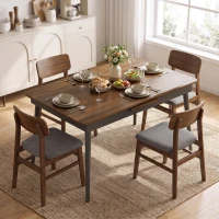 HOMCOM Masă extensibilă de dining, 130-160 cm, finisaj nuc deschis(m-8)