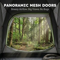 Outsunny Car Tent with 2.35m Stand-Up Height, 3000mm Waterproof Tailgate Tent with Mesh Windows for Family Camping Travelling(m-7)