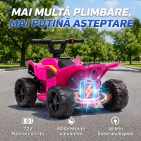 AIYAPLAY ATV Electric pentru Copii 18-48 Luni, 6V, 2 km/h, Sarcină 25 kg, Fuchsia(m-5)