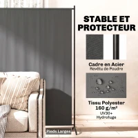 Outsunny Paravent Extérieur à Panneau Unique, Séparateur de Pièce de 180H cm avec Protection UV30+, Gris Foncé(m-4)
