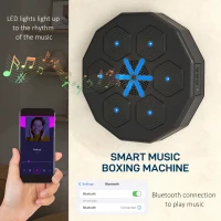 SPORTNOW Music Boxing Machine with Bluetooth Connection and LED Light Smart, Wall Mounted for Punching Beat Boxing Training(m-4)
