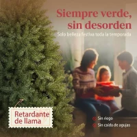 HOMCOM Árbol de Navidad 180 cm Árbol de Navidad Artificial con 1687 Ramas y Base Metálica Plegable Realista y Frondoso Verde(m-4)