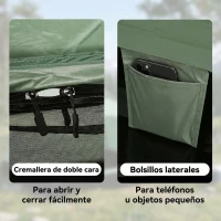 Outsunny Tienda de Camping Plegable con 2 Ventanas de Malla Bolsa de Transporte y Marco de Fibra de Vidrio 206x152x110 cm Verde(m-6)