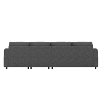 Modern Velvet L-Shaped Sectional Sofa with Reversible Storage Chaise and Tufted Back, Soft Corner Couch for Living Room, 281L x 132W x 86H cm, Grey(m-9)