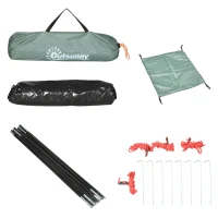 Outsunny Tente de camping 2 personnes camouflage tente dôme légère ventilée facile à monter avec portes zippées(m-8)