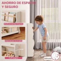 AIYAPLAY Librería Infantil de Pared de 3 Niveles Estantería para Libros para Dormitorio Guardería de 3 a 8 Años Blanco(m-4)