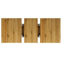 Modern Extendable Dining Table with Grooved Support Legs, Space-Saving Kitchen Table for Flats and Dining Rooms, 120L x 80W x 76H cm, Oak(m-9)