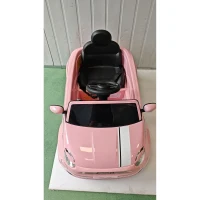 AIYAPLAY Carro Elétrico Infantil 12V Fiat 500, Bateria de Lítio, 2 Motores, Controlo Remoto, 3-6 Anos, Rosa(m-4)