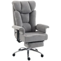 HOMCOM Big and Tall Office Chair, 250 kg Heavy Duty Executive Desk Chair with Adjustable Padded Armrests and High Back, Grey(m-1)